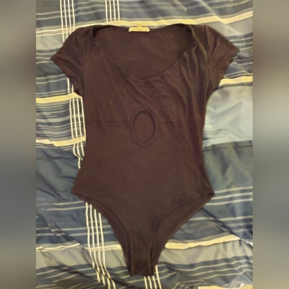 Black bodysuit with cutout